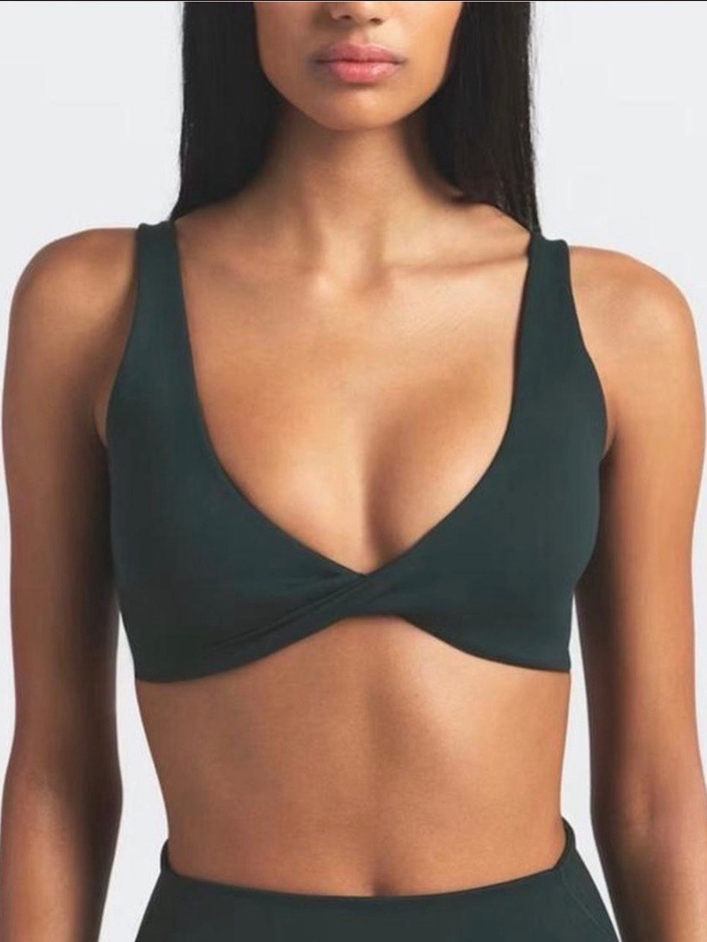 NIKE SKIMS *NWT MATTE TWIST FRONT PLUNGE BRA | COLOR: DARK TEAL | SIZE: S